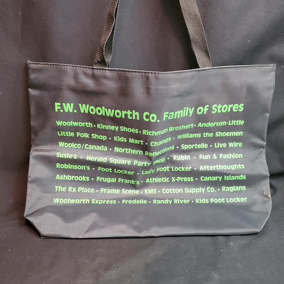 Vtg Woolworth s Zippered Tote Denier Nylon FW Woolworth Co Family of Stores Etsy
