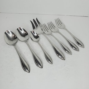 Oneida Stainless Arbor-Amerikanisches Set Harmony Muster 7 Stück 1986 Einige Stücke Made in Canada