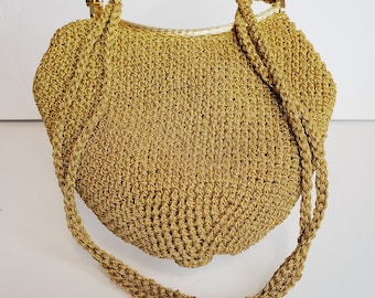 Vtg Rodo Gold Tone Mesh Purse Snap Closure Made in Italy