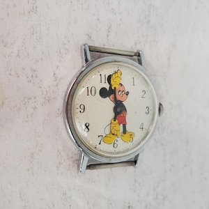 Reloj clásico de Mickey Mouse de 1971, producción de Walt Disney, NO FUNCIONA, sin correa