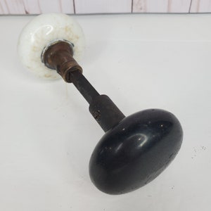 Vintage Ceramic Door Knobs Black and White