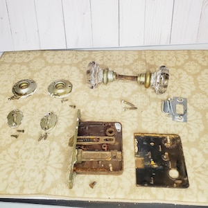 Vintage Rim Lock with Door Knobs