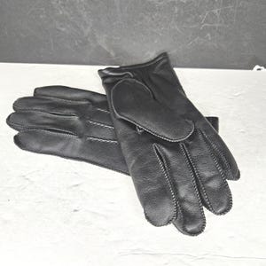 Townes Gloves Black Leather w Wool Lining