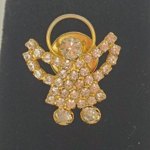 Gold Tone Angel Pin Brooch