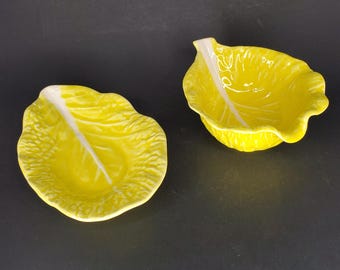 SECLA Cabbage Leaf Bowls Made in Portugal CRAZING
