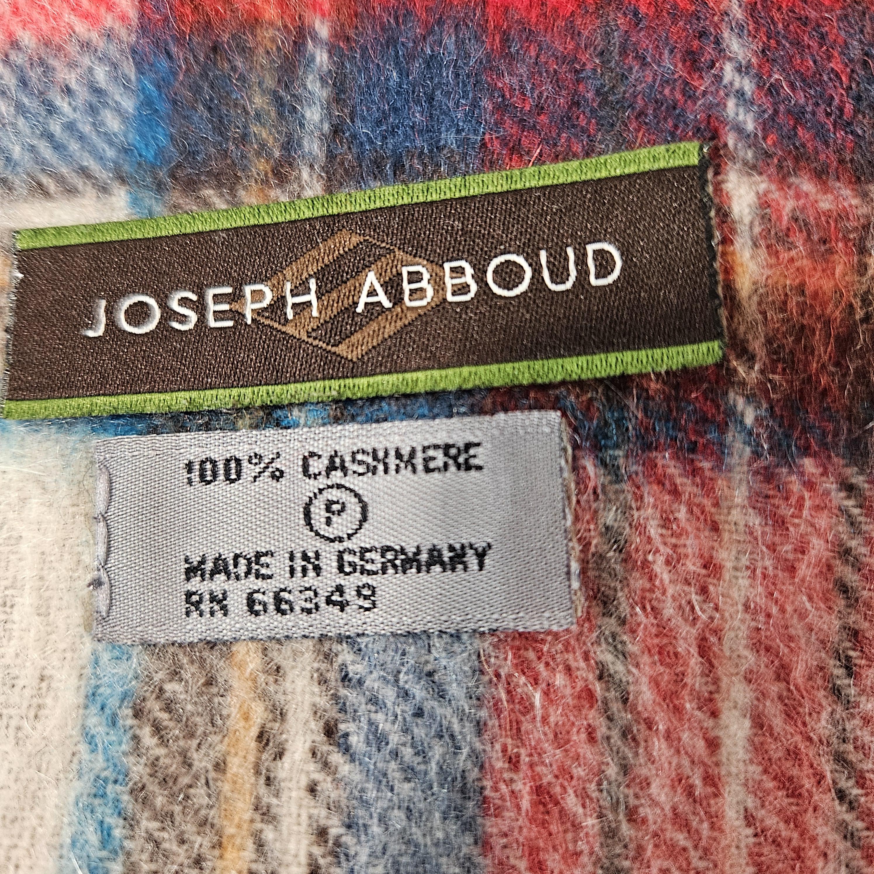Joseph Abboud 100% Cashmere Plaid Scarf Made in Germany 52 X  display picture 1