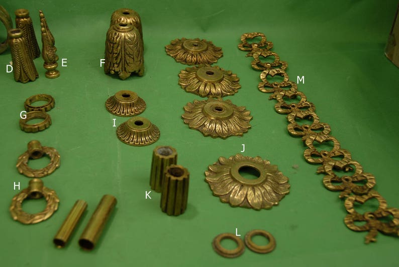 Chandelier Parts Antique Brass Color Ceilings Cups Bobeches Etsy