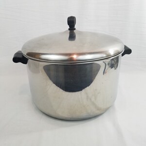 Vintage Farberware 8 Qt Sauce Pot: Aluminum Clad Stainless Steel, USA Made