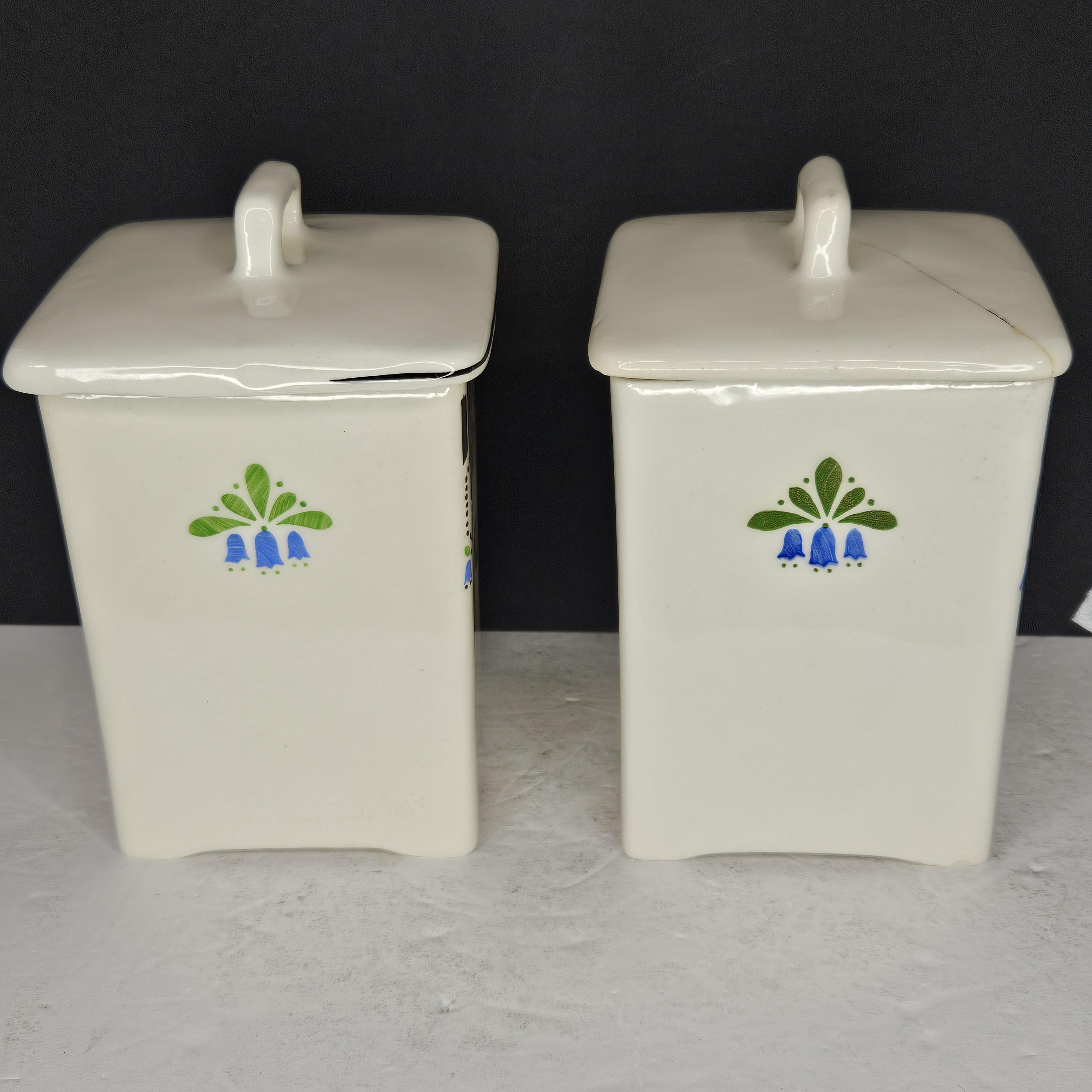Canister Set 40s Czechoslovakian 2 Pc Ceramic Bluebells JB & W - Etsy
