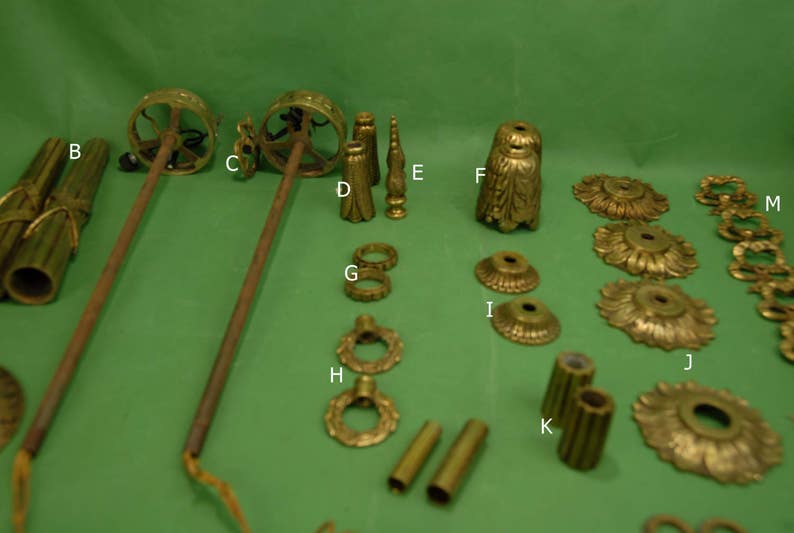 Chandelier Parts Antique Brass Color Ceilings Cups Bobeches Etsy