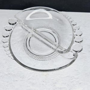 Duncan & Miller Clear Divided Glass Dish Teardrop Pattern