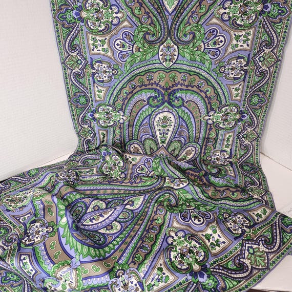 Talbots 100% Silk  Rectangular Scarf Rolled Edges… - image 3