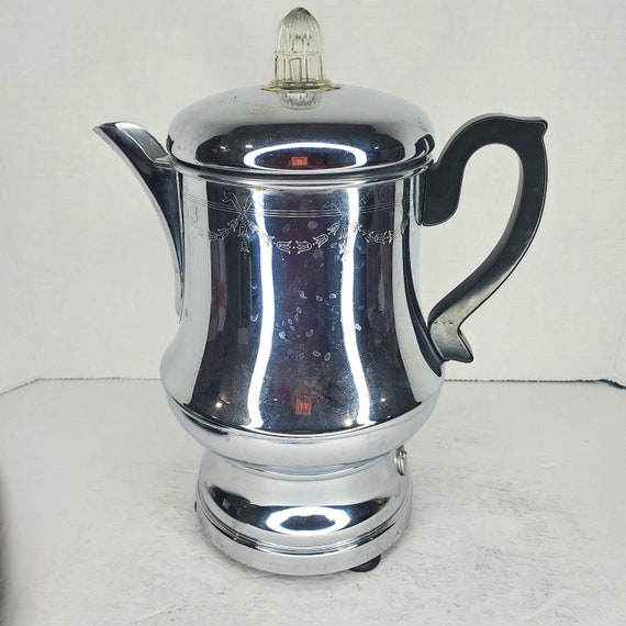 40s Farberware 2 12 Cup Coffee Pot Stainless Steel Chrome Electric Percolator Auto Perk No. 10 With NEW UL Listed Cord Etsy Canada
