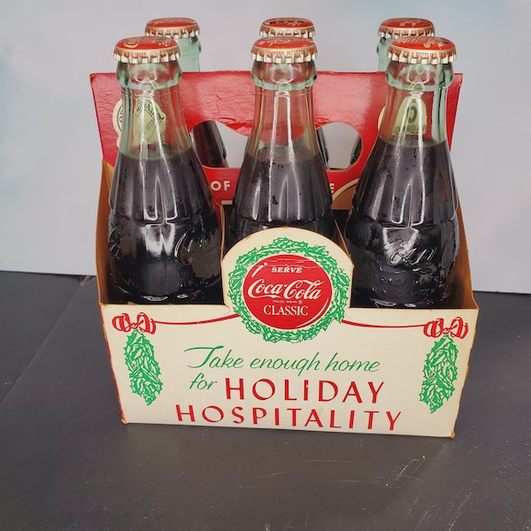 Coca Cola Bottles Holiday Hospitality 6 Pack NOT FOR CONSUMPTION