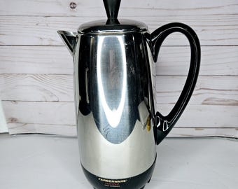Farberware Koffiekan voor 2-12 kopjes, roestvrij staal en chroom, elektrische percolator model 142 B
