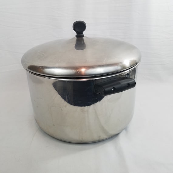 Vintage Farberware 8 QT Stock Pot Sauce Pan Aluminum Clad
