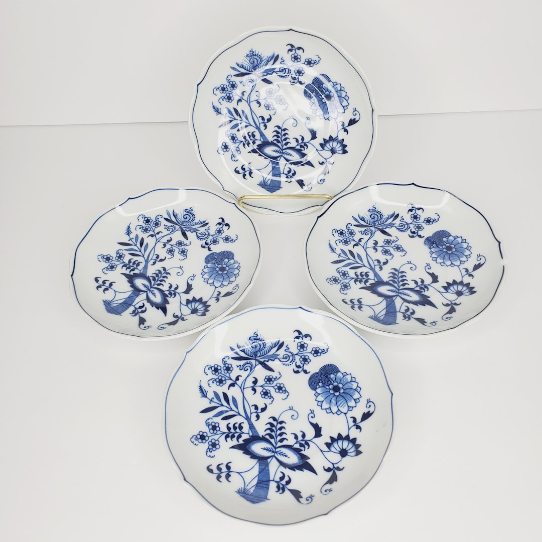 Vtg Blue Danube Japan Onion Cream Soup Bowl Saucer Rectangular