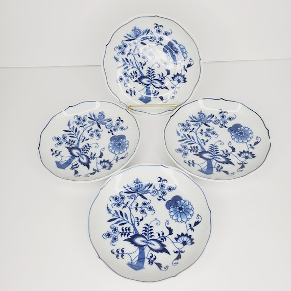 Vtg Blue Danube Japan Onion Cream Soup Bowl Saucer Rectangular
