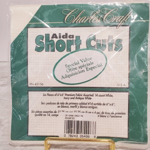 Charles Craft Aida Cloth: 6x6, 14 Count - White, Ivory, Antique White (6 pcs)