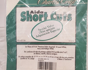 Charles Craft Aida Short Cuts 6 x 6 size 6 pcs 14 count