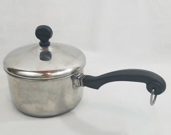 Vintage Farberware 1 Quart Sauce Pan: Aluminum Clad Stainless Steel