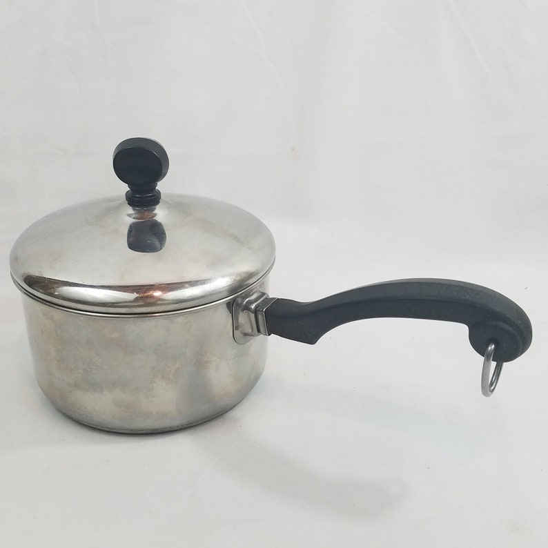 Vtg Farberware 1 Quart Sauce Pan with Lid Aluminum Clad Stainless Steel