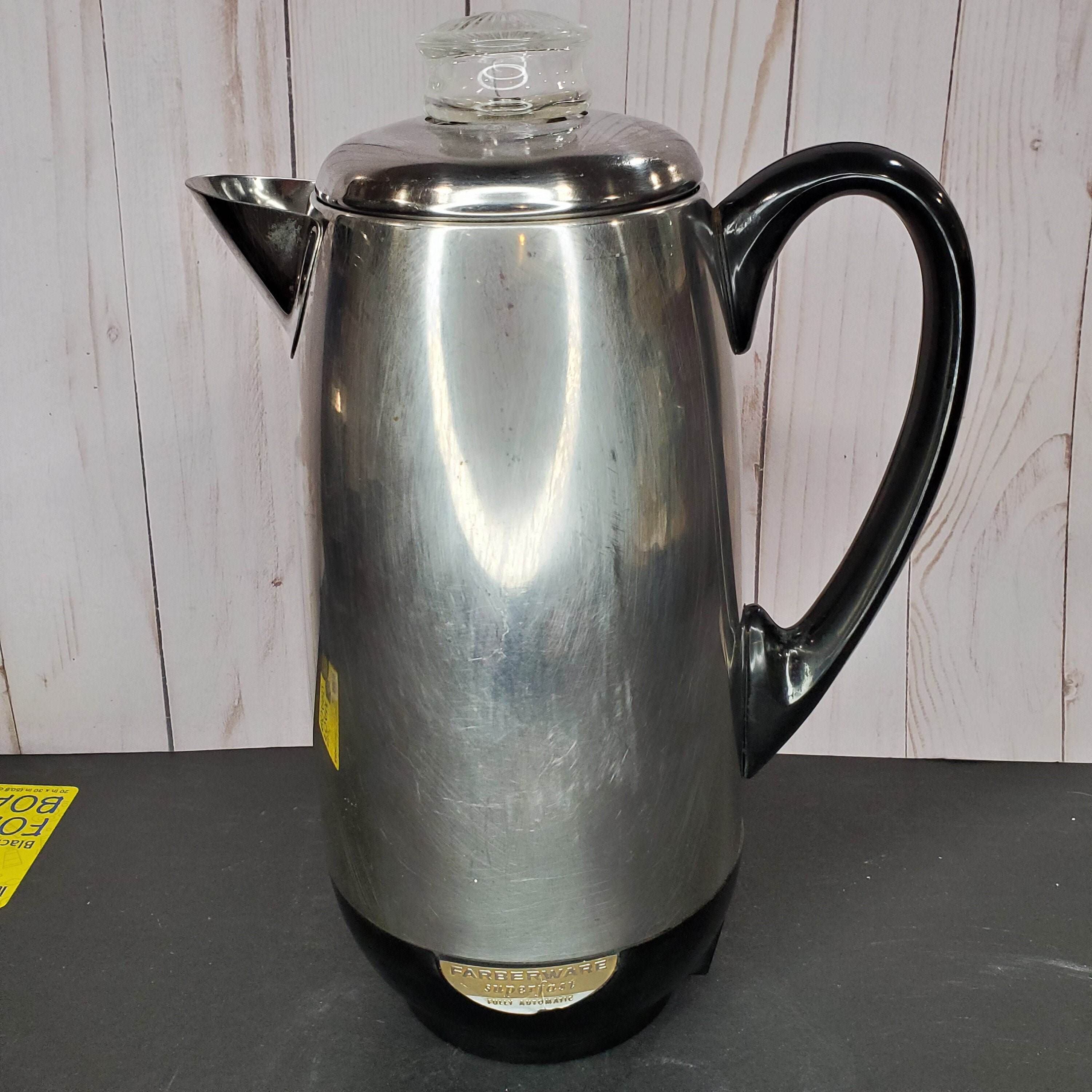 Vintage 1940s Art Deco Farberware Coffee Pot Percolator - no electric cord