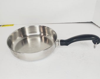 Vtg Farberware 6.75" Skillet w/wo Lids Frying Aluminum Clad Stainless Steel Made in USA Durable