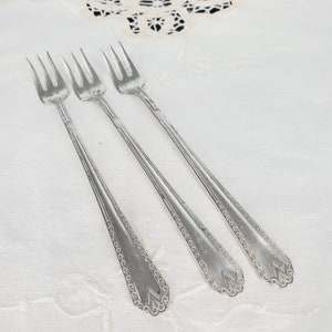 National Silver Co EPNS Cocktail Forks Set of 3 Twelve Pattern