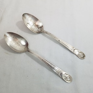 Vintage Presidential Teaspoons Silver Plated International Silver Lot of 2