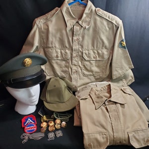 Army Military Uniform Collection Shirts Pants Hats Pins Patches