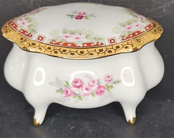 Imperial Limoges Trinket Box Pink Floral - Made in France
