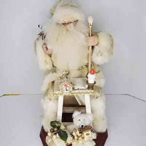 Sitting Santa Claus Christmas Figurine Painting Toys