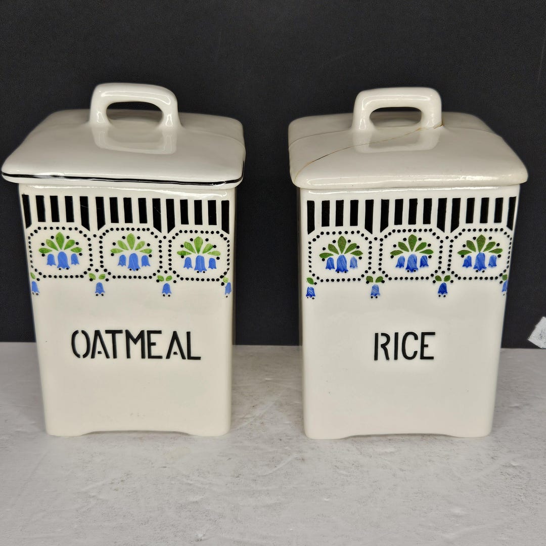 Canister Set 40s Czechoslovakian 2 Pc Ceramic Bluebells JB & W - Etsy