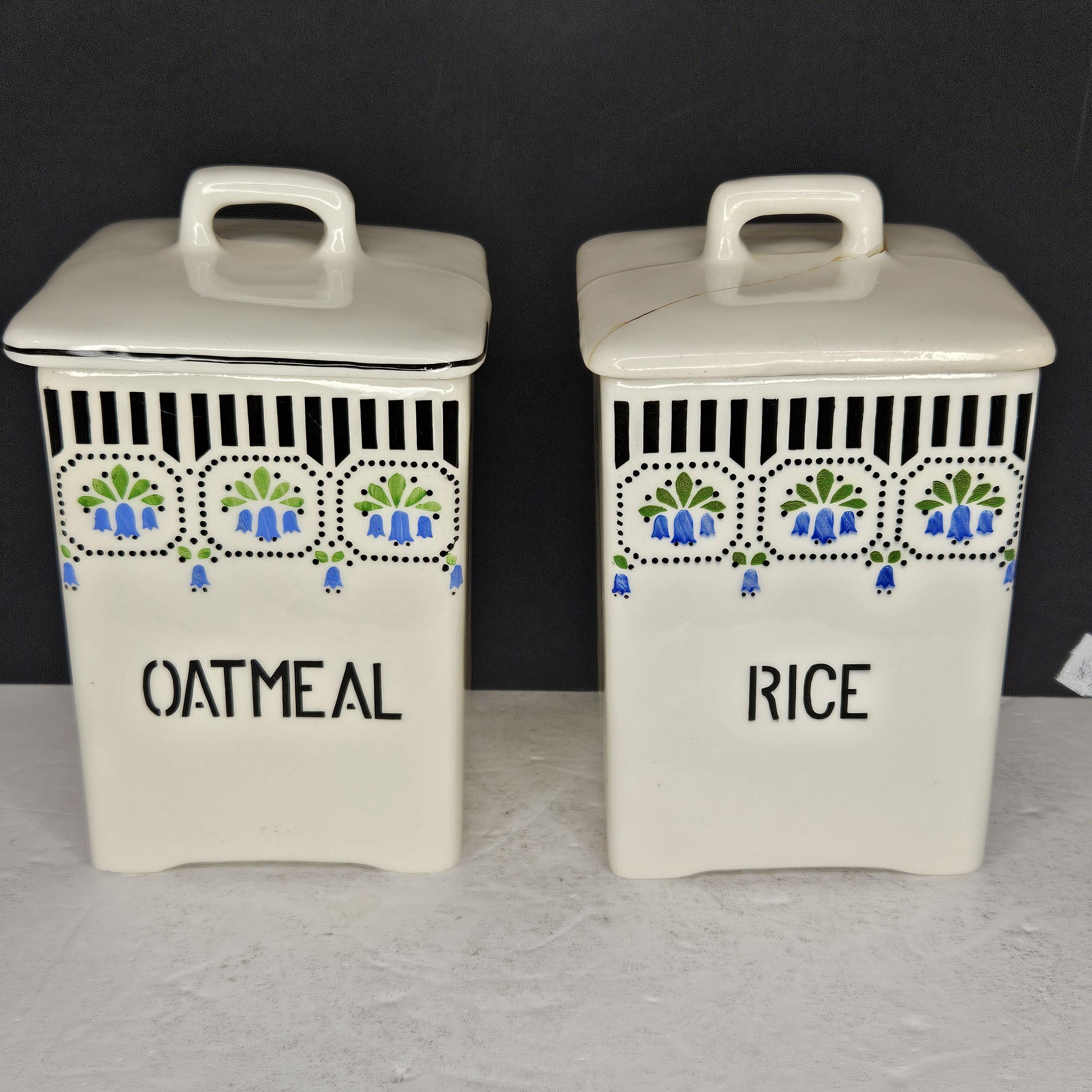 Canister Set 40s Czechoslovakian 2 Pc Ceramic Bluebells JB & W - Etsy