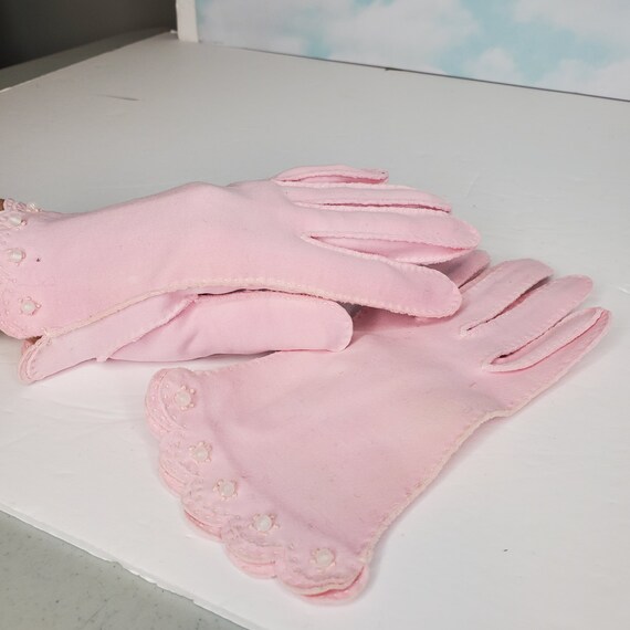 Short Gloves Pink Polyester PIN HOLE
