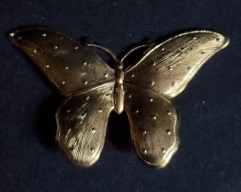 Gold Tone  Butterfly Brooch Pin