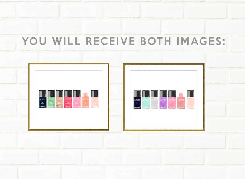 Chanel Nail Polish Art Print INSTANT DOWNLOAD Vanity Wall Etsy