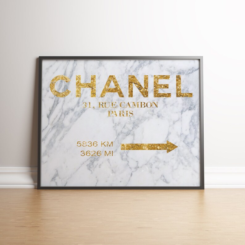 Coco Chanel Art Print 31 rue Cambon Marble Wall Art Vanity | Etsy