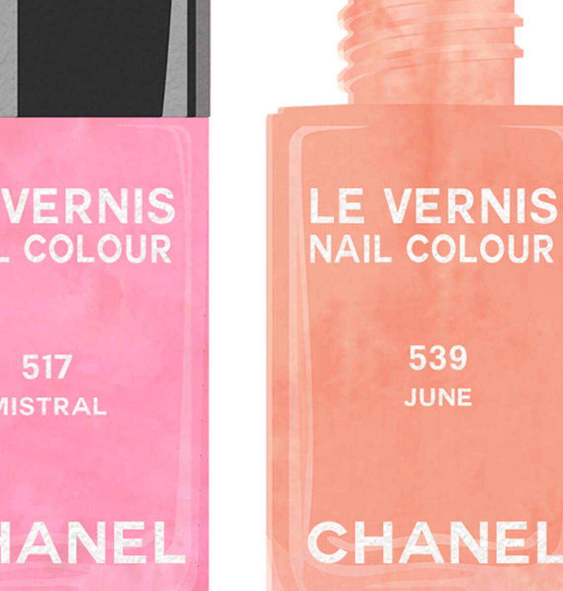Chanel Nail Polish Art Print INSTANT DOWNLOAD Vanity Wall Etsy