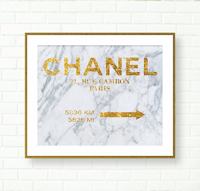 Coco Chanel Art Print 31 rue Cambon Marble Wall Art Vanity | Etsy