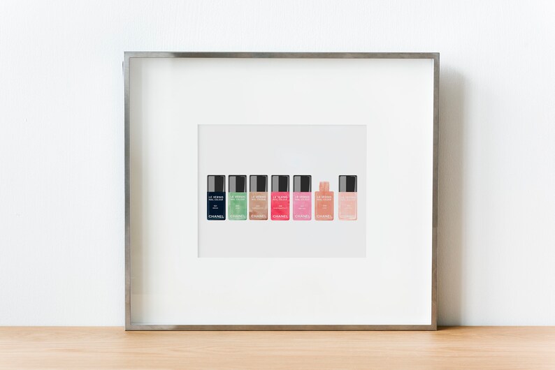 Chanel Nail Polish Art Print INSTANT DOWNLOAD Vanity Wall Etsy