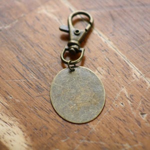 Customize Your Own Antique Bronze Hand Stamped Key Chain image 1