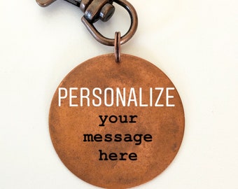 Customize Your Own Antique Copper Hand Stamped Key Chain!