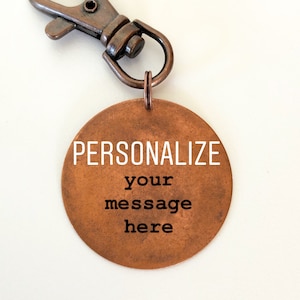 Customize Your Own Antique Copper Hand Stamped Key Chain!