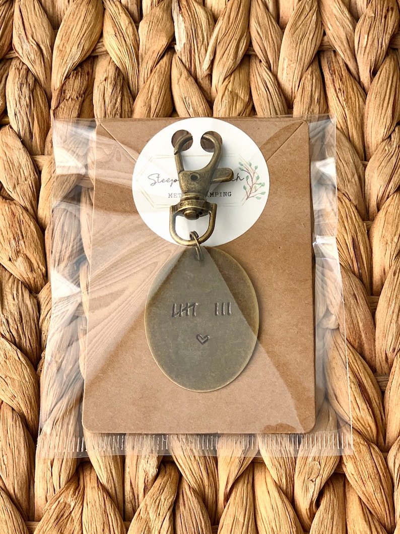 Customize Your Own Antique Bronze Hand Stamped Key Chain image 4