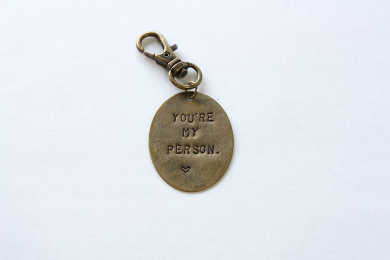Customize Your Own Antique Bronze Hand Stamped Key Chain image 2
