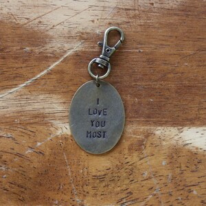 Customize Your Own Antique Bronze Hand Stamped Key Chain image 3