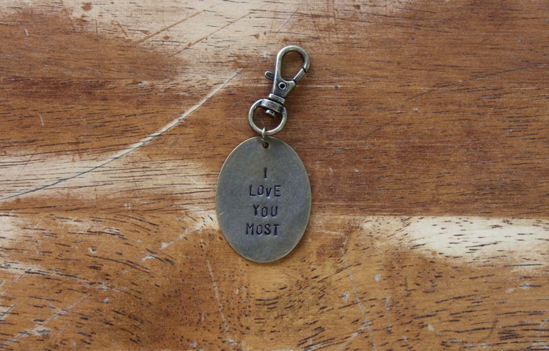 Customize Your Own Antique Bronze Hand Stamped Key Chain image 3