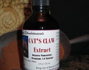 CATS CLAW Uncaria Tomentosa Premium 1:4 Extract / Tincture Organic Peru